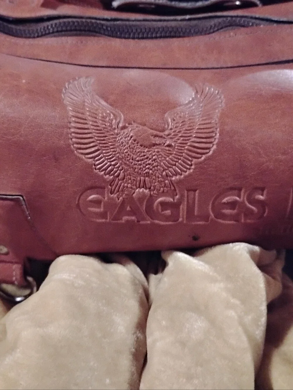 Harley-Davidson Brown Leather Messenger Bag with Embossed Eagle